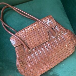 Vintage Fossil woven leather bag